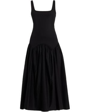 Marlies Grace Exclusive Lea Lace-up Cotton Midi Dress - Black