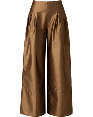Chan Luu Techno Taffeta Ultra Wide-Leg Trousers - Brown