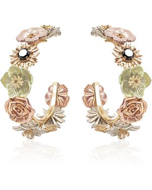 Bernard James Flora 14K Diamond Hoop Earrings - Multicolor