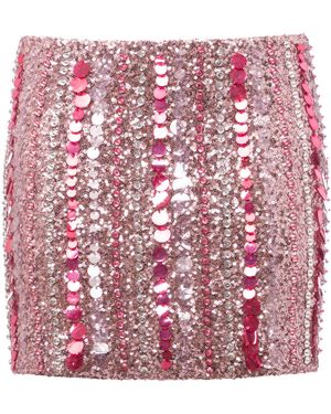 DES_PHEMMES Micro Sequined Mini Skirt - Pink