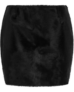 Paris Georgia Basics Pony Leather Mini Skirt - Black