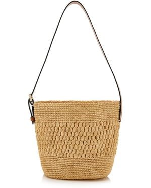 Manebí Loto Raffia Basket Bag - White