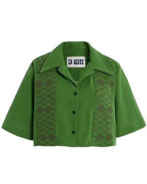 La Veste Juggle Patchwork Cotton Shirt - Green