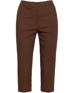 DES_PHEMMES Mid-Rise Tailored Cotton-Blend Capri Pants - Brown