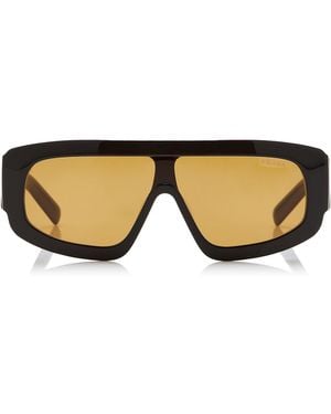 Prada Mask-Frame Acetate Sunglasses - Natural