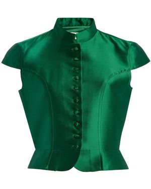 D'Estree Amoako Summer Satin Top - Green