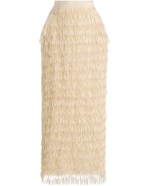 Maticevski Resonate Fringed Maxi Skirt - Natural