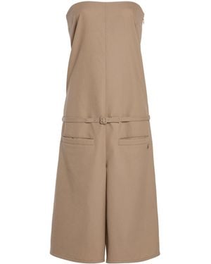 Courreges Belted Cotton Canvas Jumpsuit - Natural