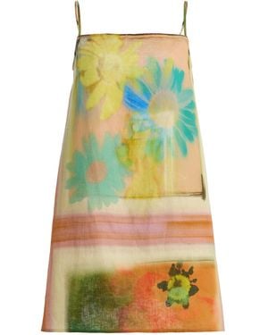 STAUD Laura Linen Mini Dress - Multicolour