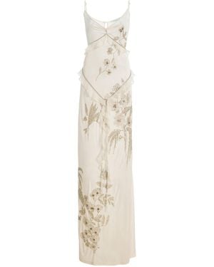 Wiederhoeft Exclusive Embellished Jersey Maxi Dress - White