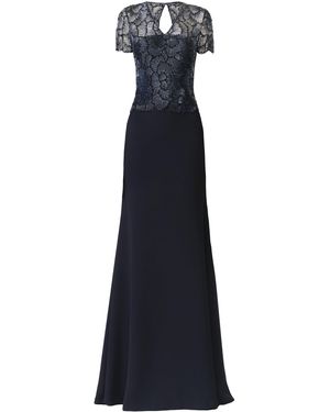 Naeem Khan Fit-And-Flare Beaded Crepe Gown - Blue