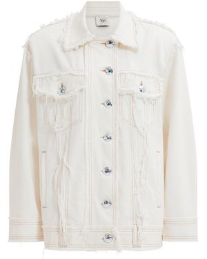 Aje. Kirra Cotton Denim Jacket - White