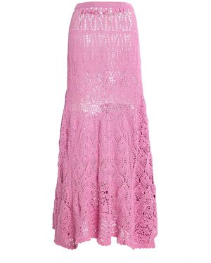 Ulla Johnson Evita High-Rise Knit Cotton Midi Skirt - Pink