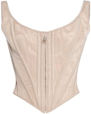 Wiederhoeft Zip-front Venus Corset In Moire - White