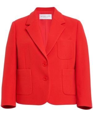 Michael Kors Patch Pocket Wool-Blend Blazer - Red