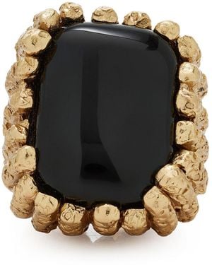 Paola Sighinolfi Bosco 18K-Plated Pewter Resin Ring - Black