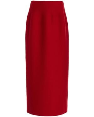 Gabriela Hearst Wolff Wool Maxi Skirt - Red