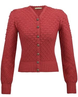 Lena Hoschek Soferl Merino Wool Cardigan - Red