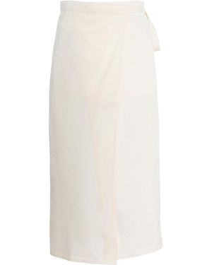 TOTEME Cotton-Silk Midi Wrap Skirt - White