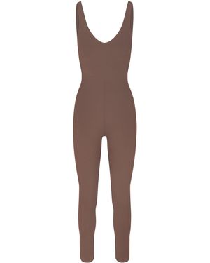 Left On Friday Plunge Jersey Playsuit - Brown