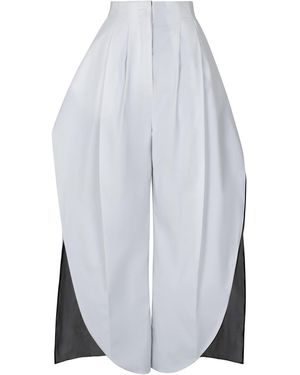 A.W.A.K.E. MODE Tailored Cotton Barrel-Leg Trousers - White