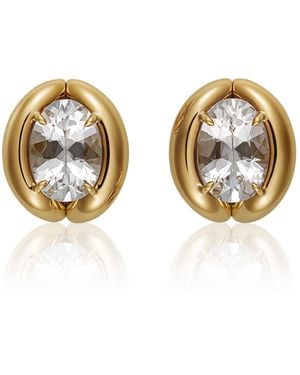 Sauer 18K Axis Rock Crystal Earrings - Metallic