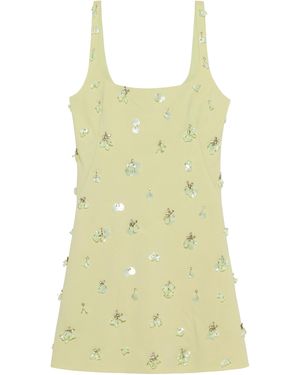 Jonathan Simkhai Ziva Embellished Crepe Mini Dress - Yellow