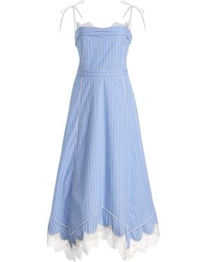 Jonathan Simkhai Avaleigh Lace-Trimmed Cotton Midi Dress - Blue