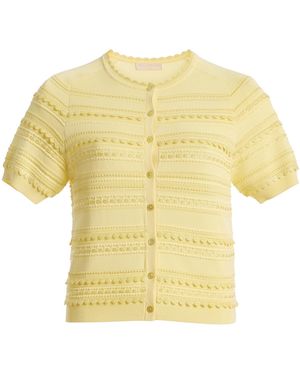 Ulla Johnson Frances Puff Sleeve Knit Cardigan - Yellow