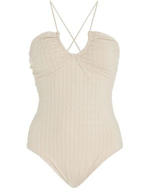 By Malene Birger Gypsea Jacquard Halter One-piece Swimsuit - Natural