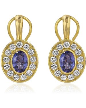 Octavia Elizabeth Blushing Tanzanite Earrings - Blue