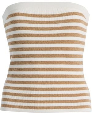 Posse Exclusive Ari Strapless Striped Knit Top - Natural