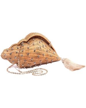 Emm Kuo Shellona Wicker Clutch - Natural