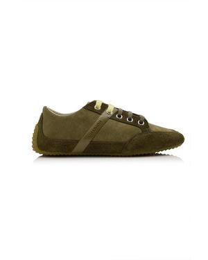 Givenchy Slim Suede-Leather Low-Top Trainers - Green