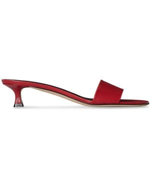 The Row Combo Slide Two Leather Sandals - Red