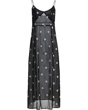 ELCE Elle Embroidered Chiffon Maxi Dress - Black
