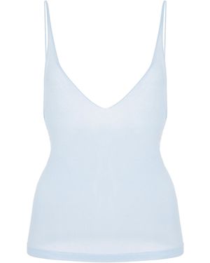 Ziah Knit Organic Cotton Tank Top - Blue