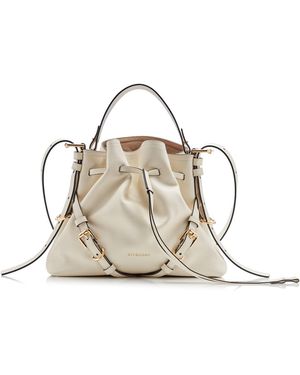Givenchy Voyou Small Leather Bucket Bag - White