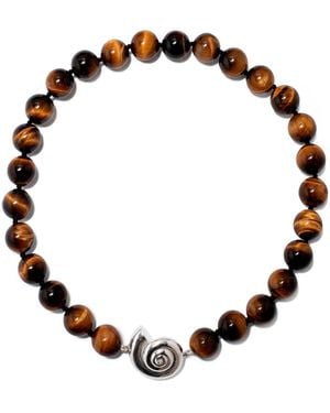 Le Sundial Nautilus Tiger Eye Collar Necklace - Brown
