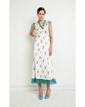 Franchise Lisette Silk-Blend Midi Dress - White