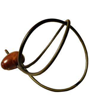 Emanuele Pantanella Design Mahogany And Leather Uovo Belt - Black