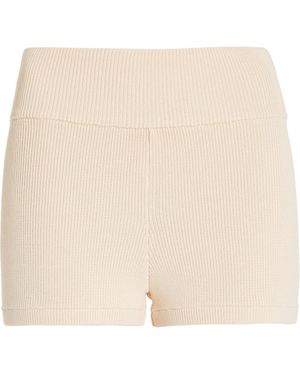 ELCE Sol Ribbed-knit Shorts - Natural