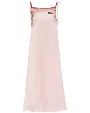 Miu Miu Ruffle-Trimmed Voile Slip Dress - Pink