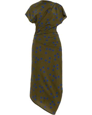 Proenza Schouler Ren Polka Dot Stretch Dress - Green
