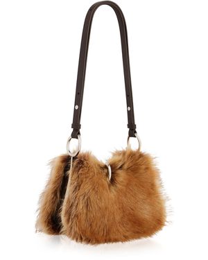Rabanne Ring Small Fur Shoulder Bag - Brown