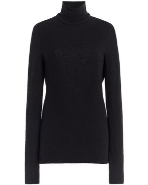 Colleen Allen Cutout Knit Turtleneck Top - Black