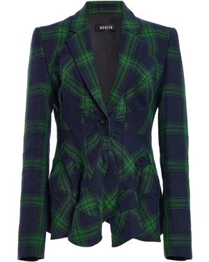 Ashlyn Puzzle Linen Jacket - Green