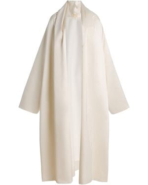 Colleen Allen Midi Duchesse Silk Cloak - White
