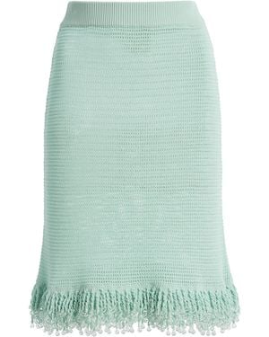 Paris Georgia Basics Fringe Cotton Midi Skirt - Green