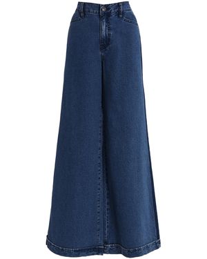 OUTLAND DENIM Leigh Rigid Mid-Rise Wide-Leg Long Jeans - Blue